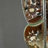 Miroir Vénitien en Verre de Murano, Italie – Début XXe