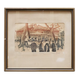 Old lithograph signed Claude Micaud
