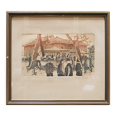 Lithographie ancienne signée Claude Micaud