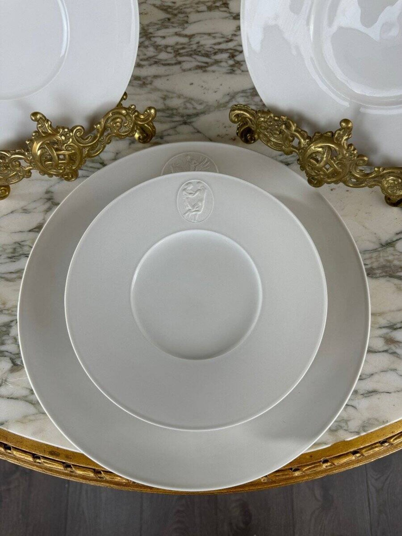 Kmp Berlin Porcelain Flatware and Dessert Plates Set, 20th Century