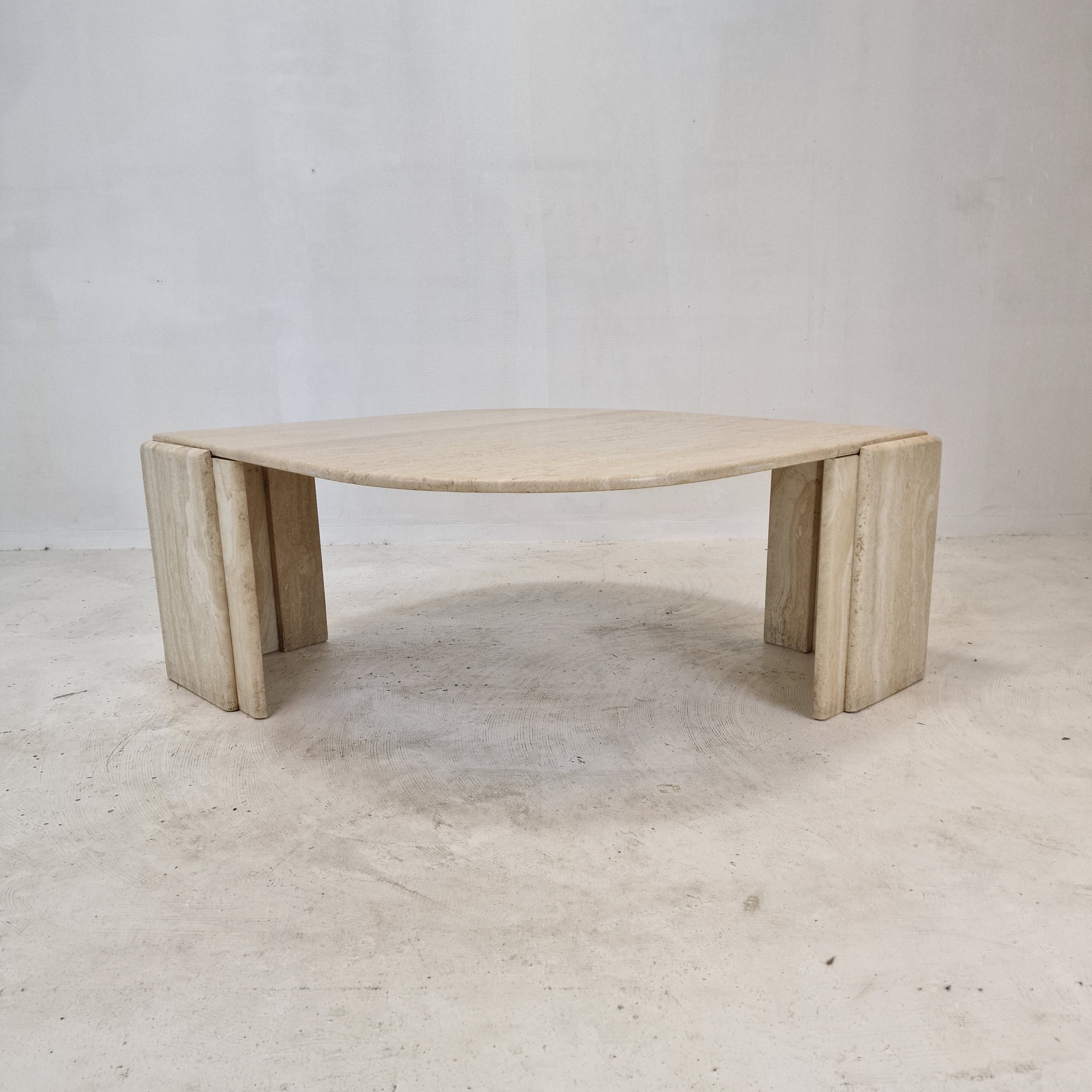 Italian travertine coffee table, 1980's