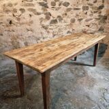 Antique French country dining table – Oak base and pine top, circa 1900
