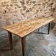 Antique French country dining table – Oak base and pine top, circa 1900
