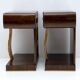 Paire de tables de chevet Art déco italiennes en noyer et érable, années 1920