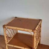 Rattan side table