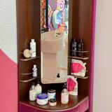 Pink velvet dressing table
