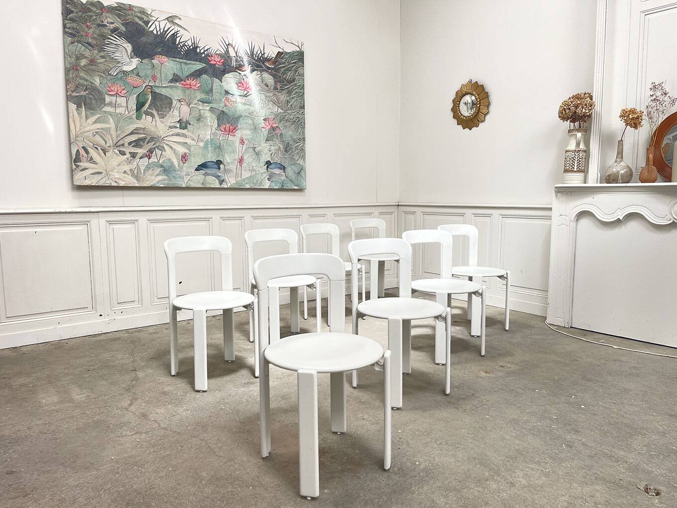 Set of off-white vintage chairs