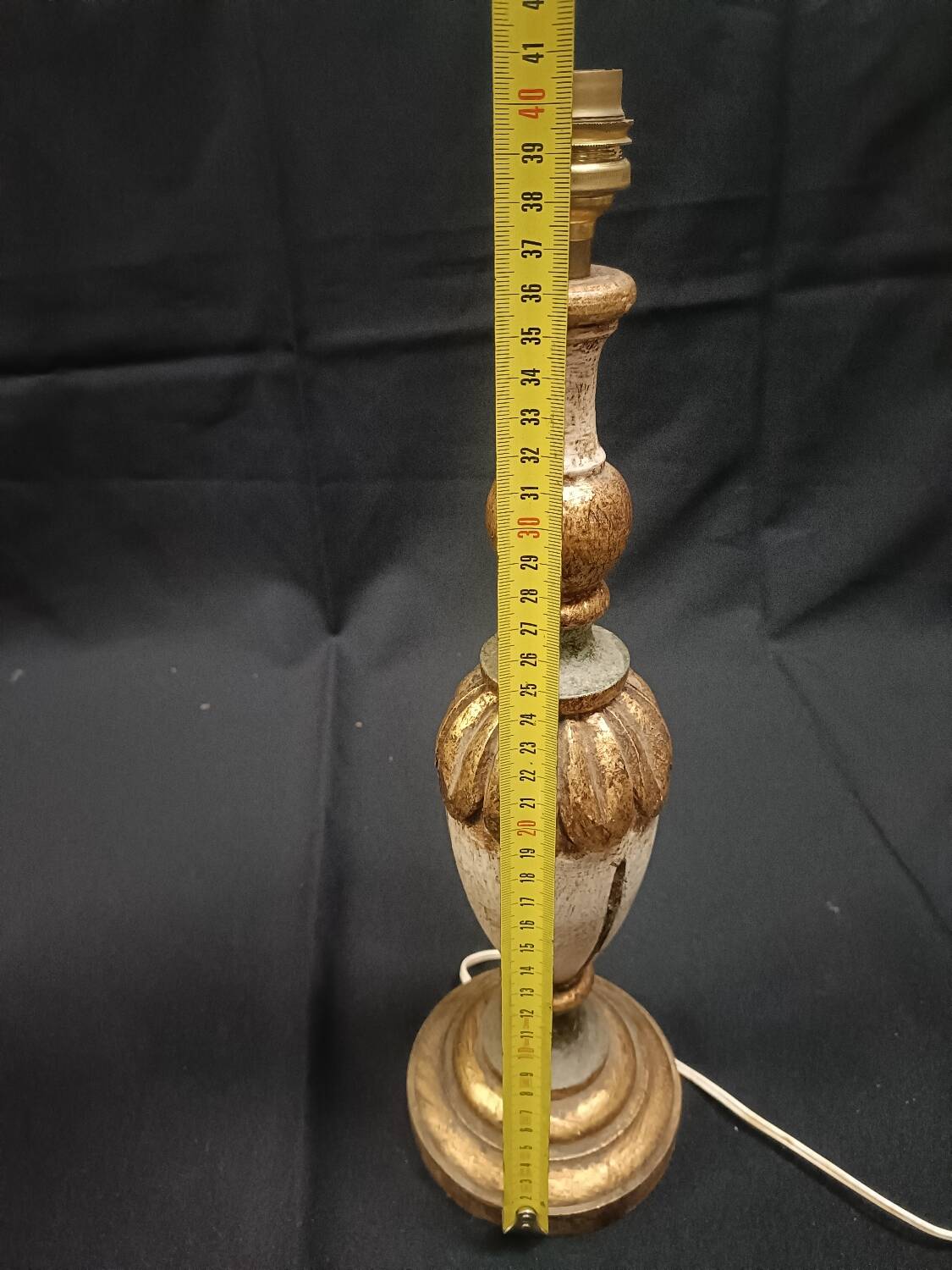 Vintage lamp base in gilded wood