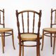 Lot de 4 chaises Josef Kohn en bois courbé – Vintage autrichien des années 1930-1950, hêtre