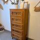 Vintage oak and rattan chest of drawers