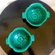 Pair of enamelled ceramic Vallauris cups
