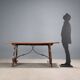 Old refectory table in walnut and wrought iron, Italy, 20th century