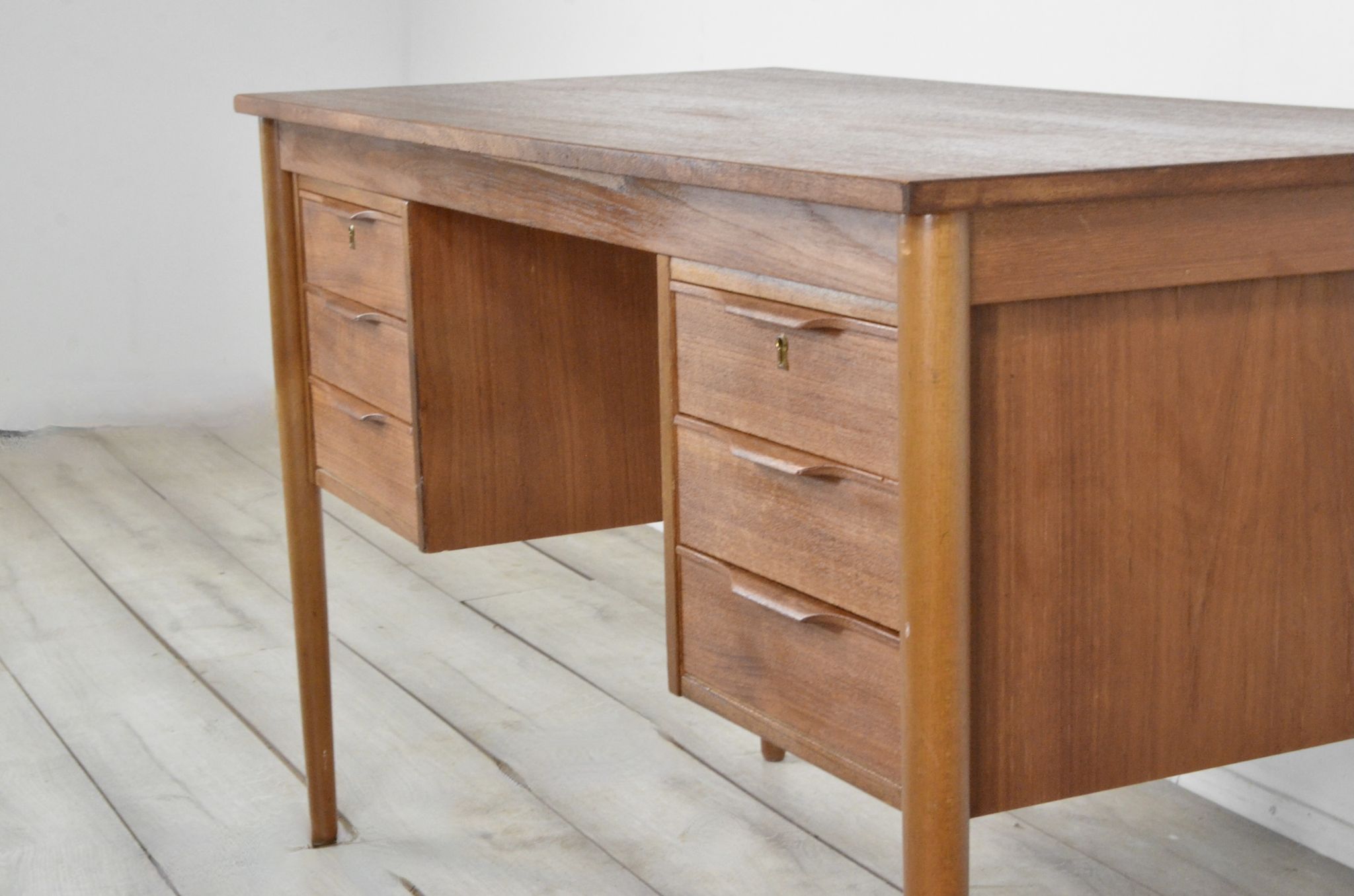 Midcentury Danish Teak Desk By Gunnar Nielsen For Tibergaard. Vintage / Modern / Retro.