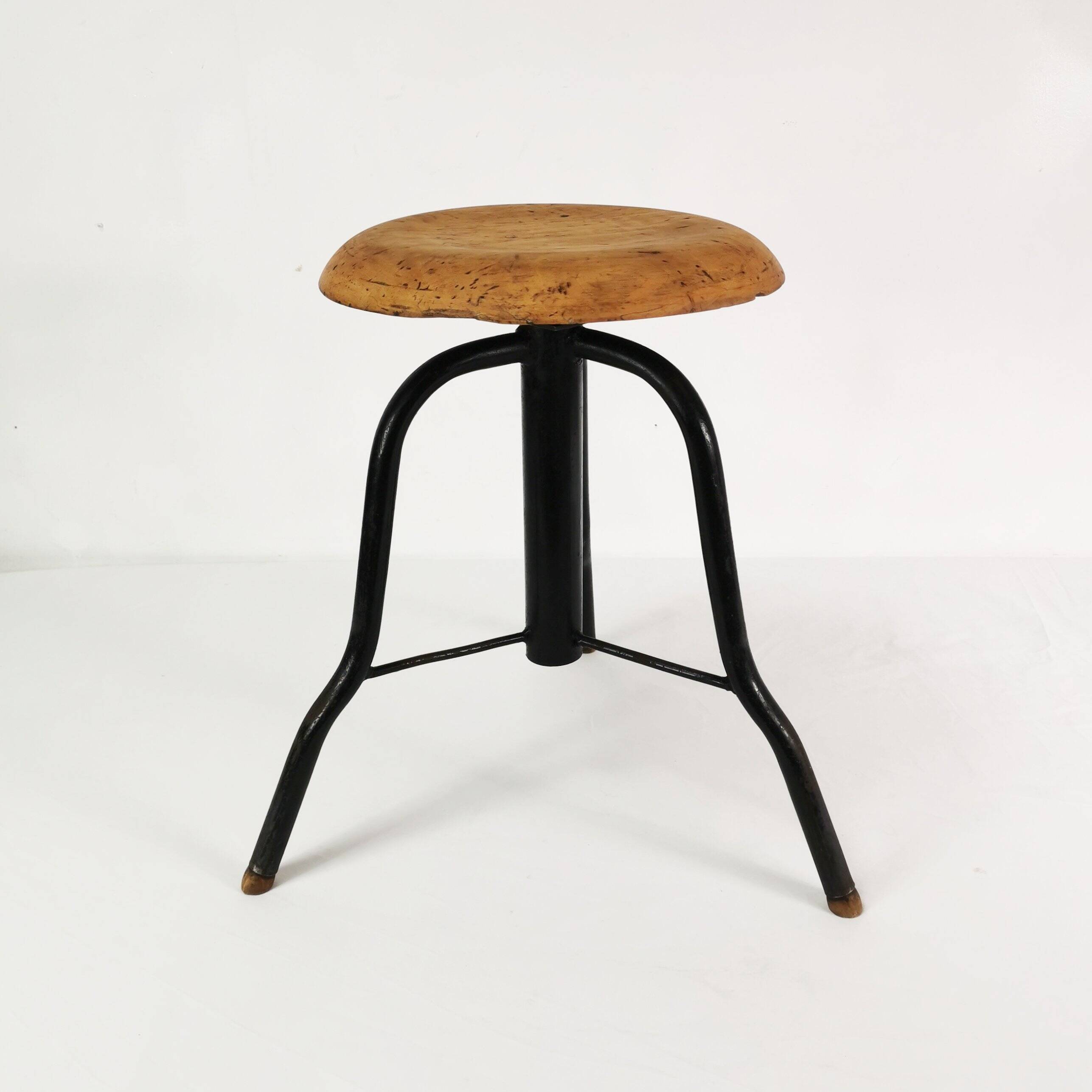 Bauhaus swivel stool, Czechoslovakia, 1960s