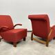 Red Art Deco lounge chairs