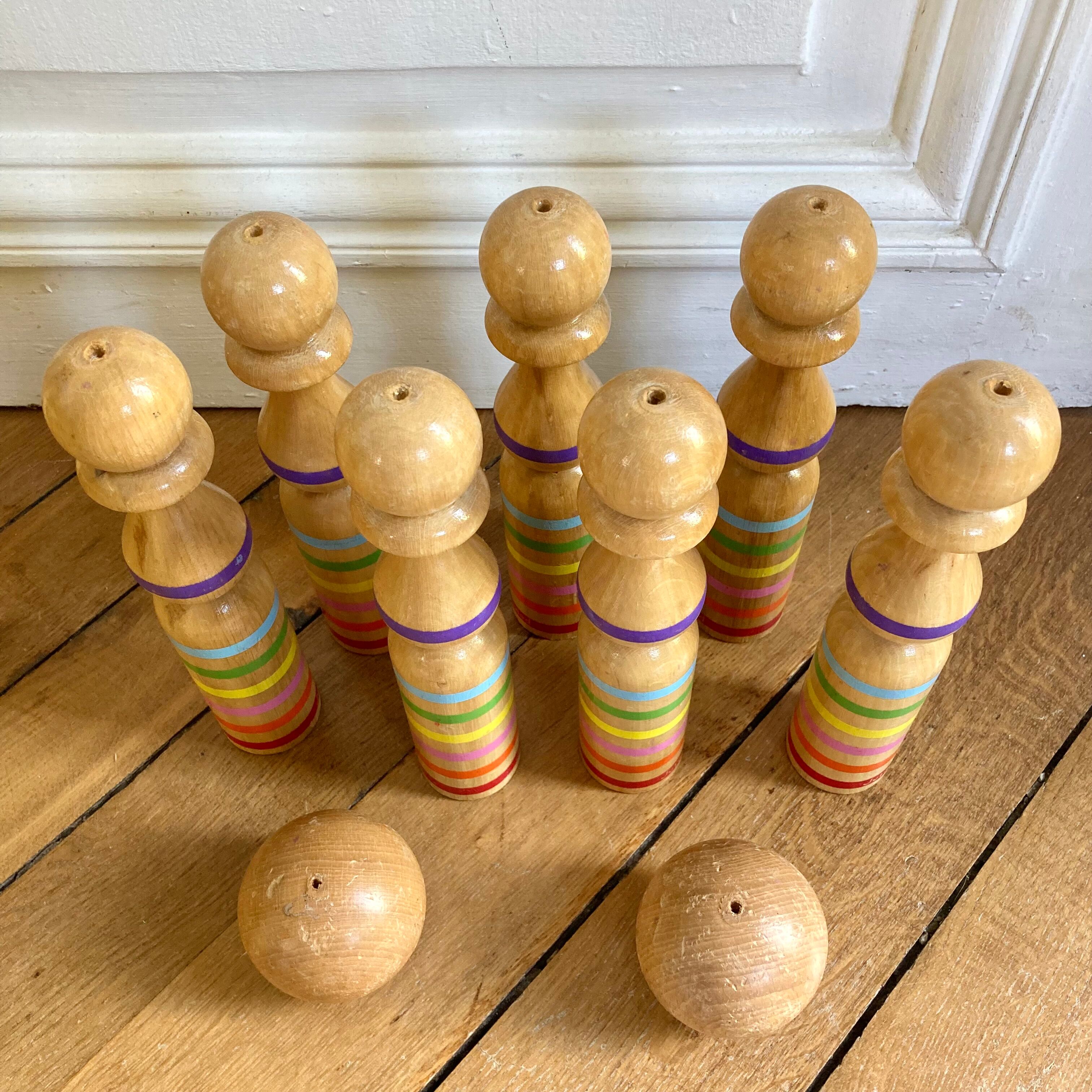 Wooden bowling game