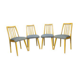 Ensemble de 4 chaises Tchécoslovaques vintage produites par Up Zavody 1970