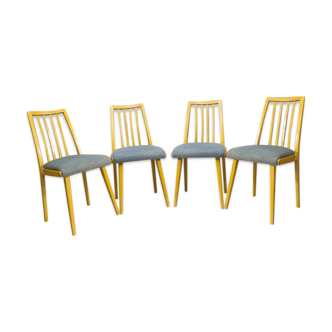 Set of 4 chairs Czechoslovak vintage produced by Up Závody 1970