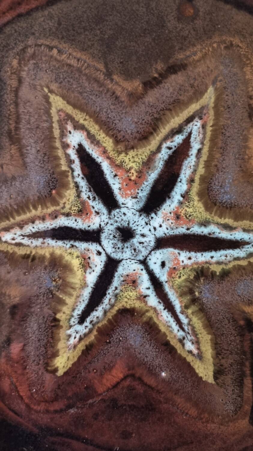 Decorative star plate ceramic Marius Giuge Vallauris
