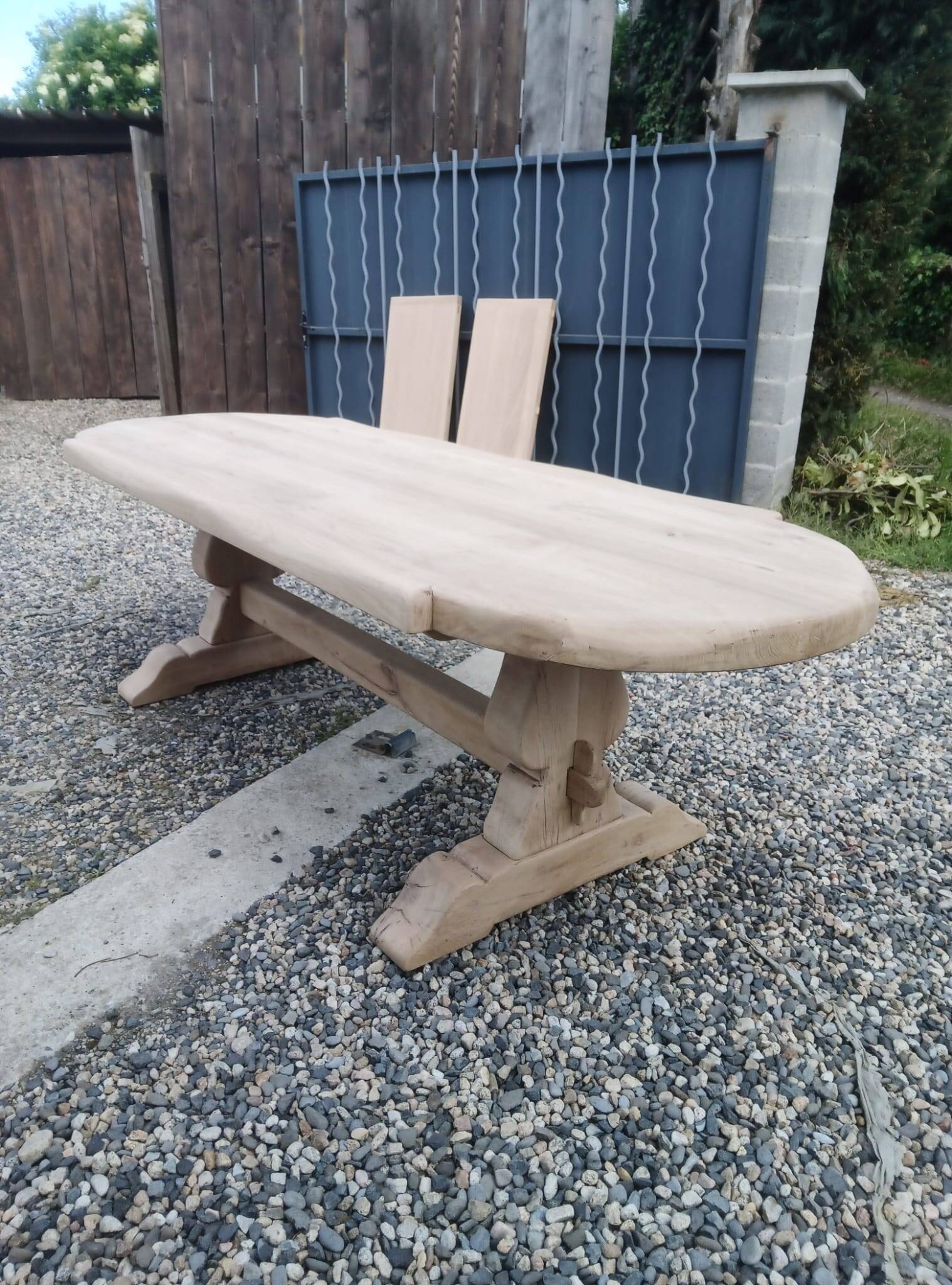 Large monastery table made of solid oak.