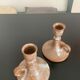 Pair vintage ceramic candlesticks