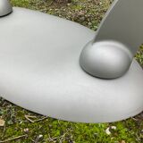 Naos designer coffee table in tempered glass and cast iron