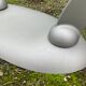 Design coffee table Naos in tempered glass and cast iron.
