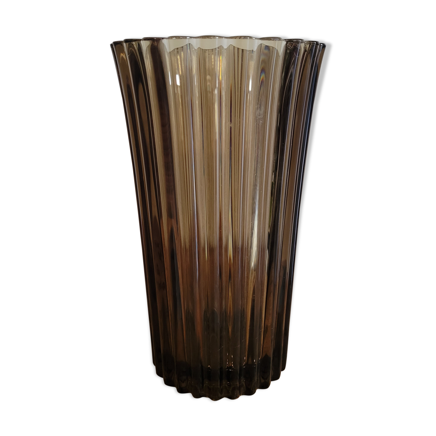 Vase en verre fumé