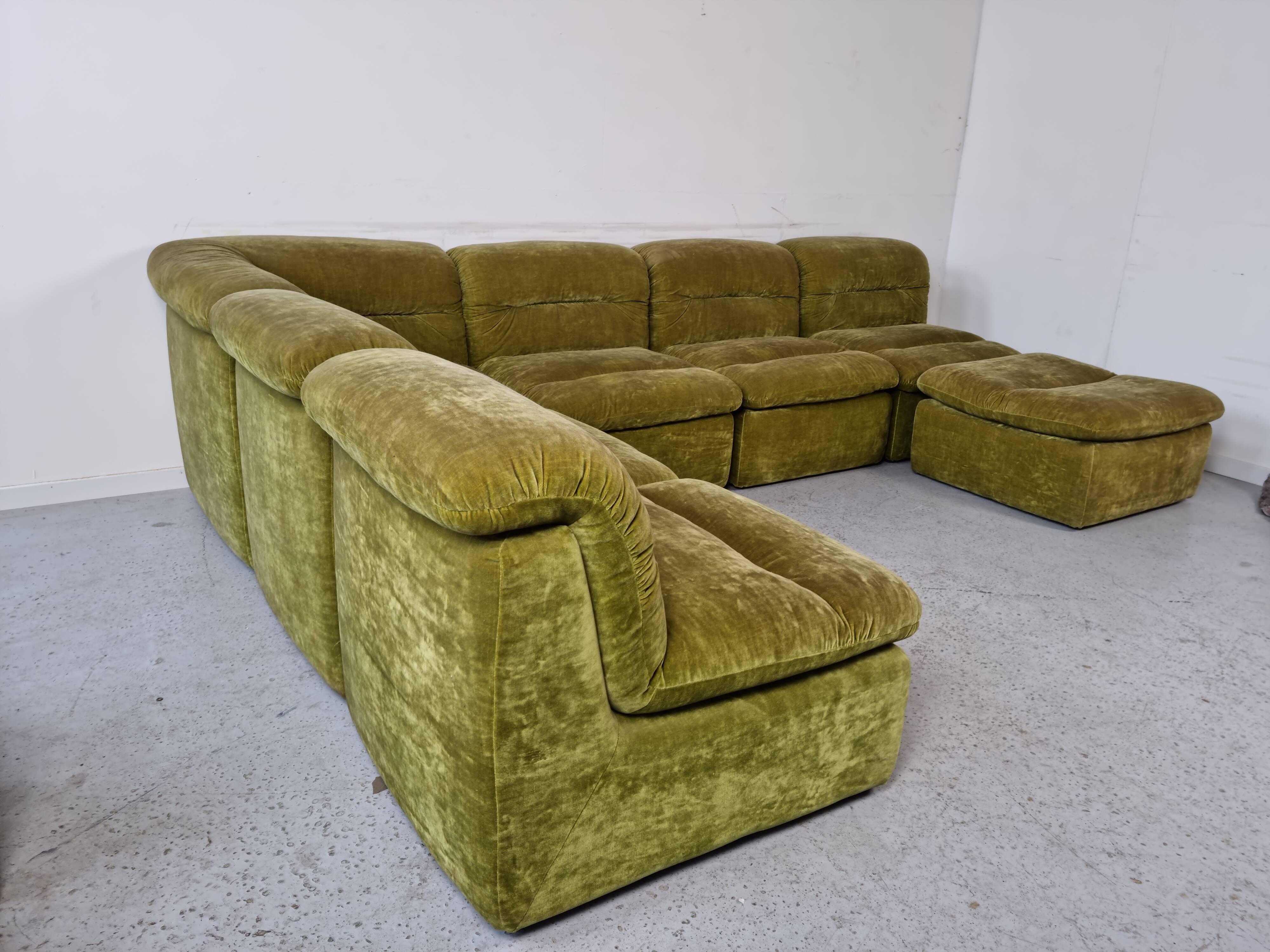Modular green sofa vintage 70s