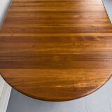 Danish Round Extendable Dining Table in Teak, 1970s