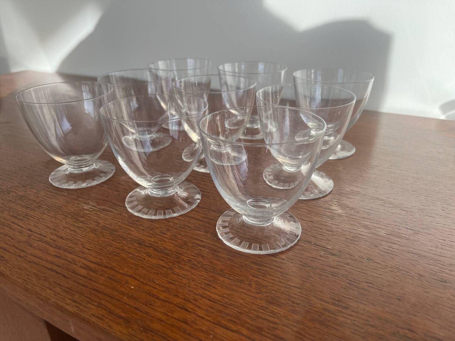 9 Daum Briancon Crystal Red/White Wine Glasses