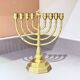 Vintage Candelabras 9 Branch Menorah Jewish Judaica Golden Candle Holders Brass
