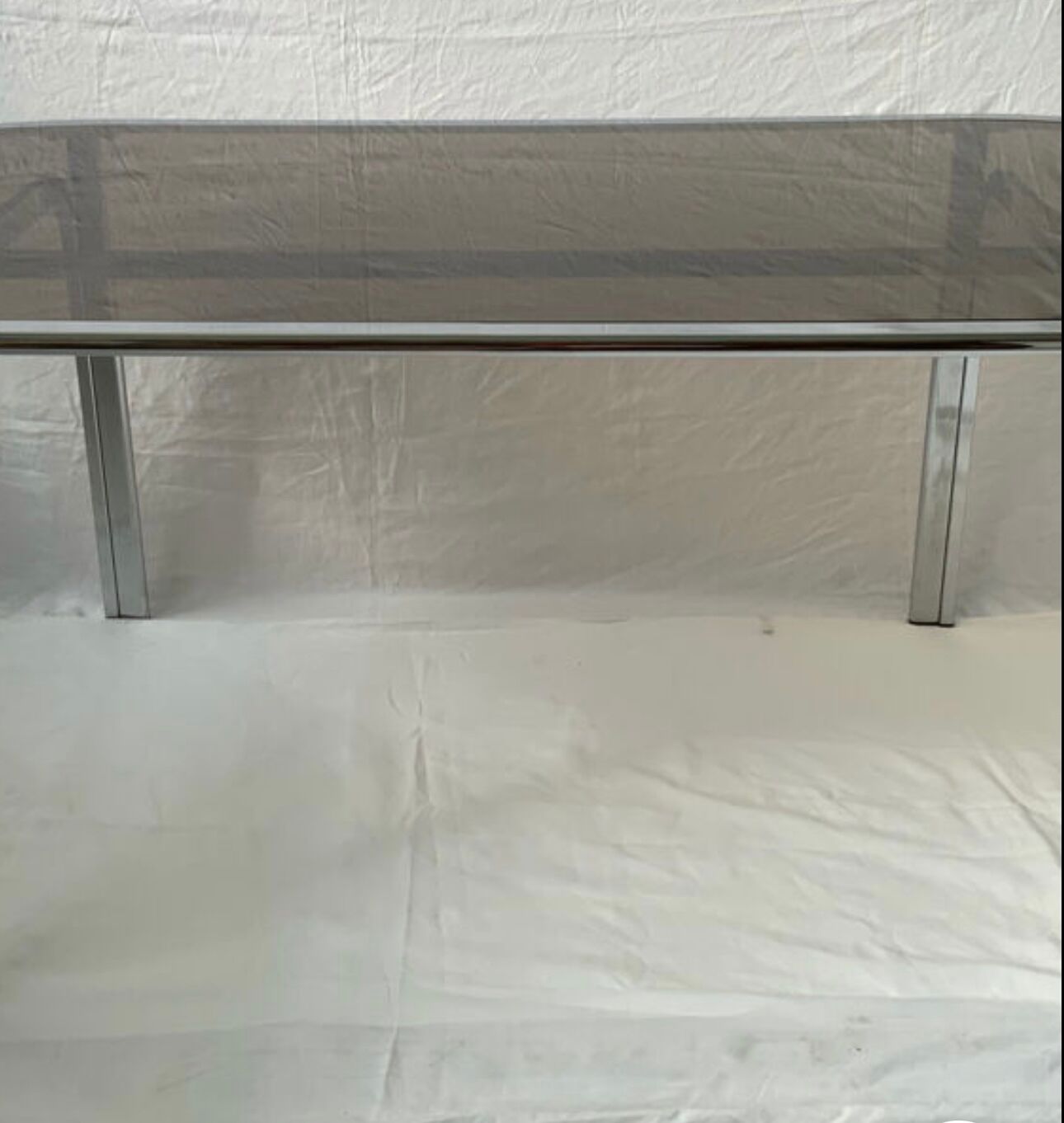 Glass and metal dining room table