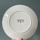 Set of 6 flat plates XIXth, Boch Frères Keramis, Trifolium model