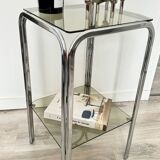 Old vintage smoked glass side table / end table
