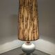 Lampe de sol en grès émaillé blanc et abat-jour en laine, années 60-70