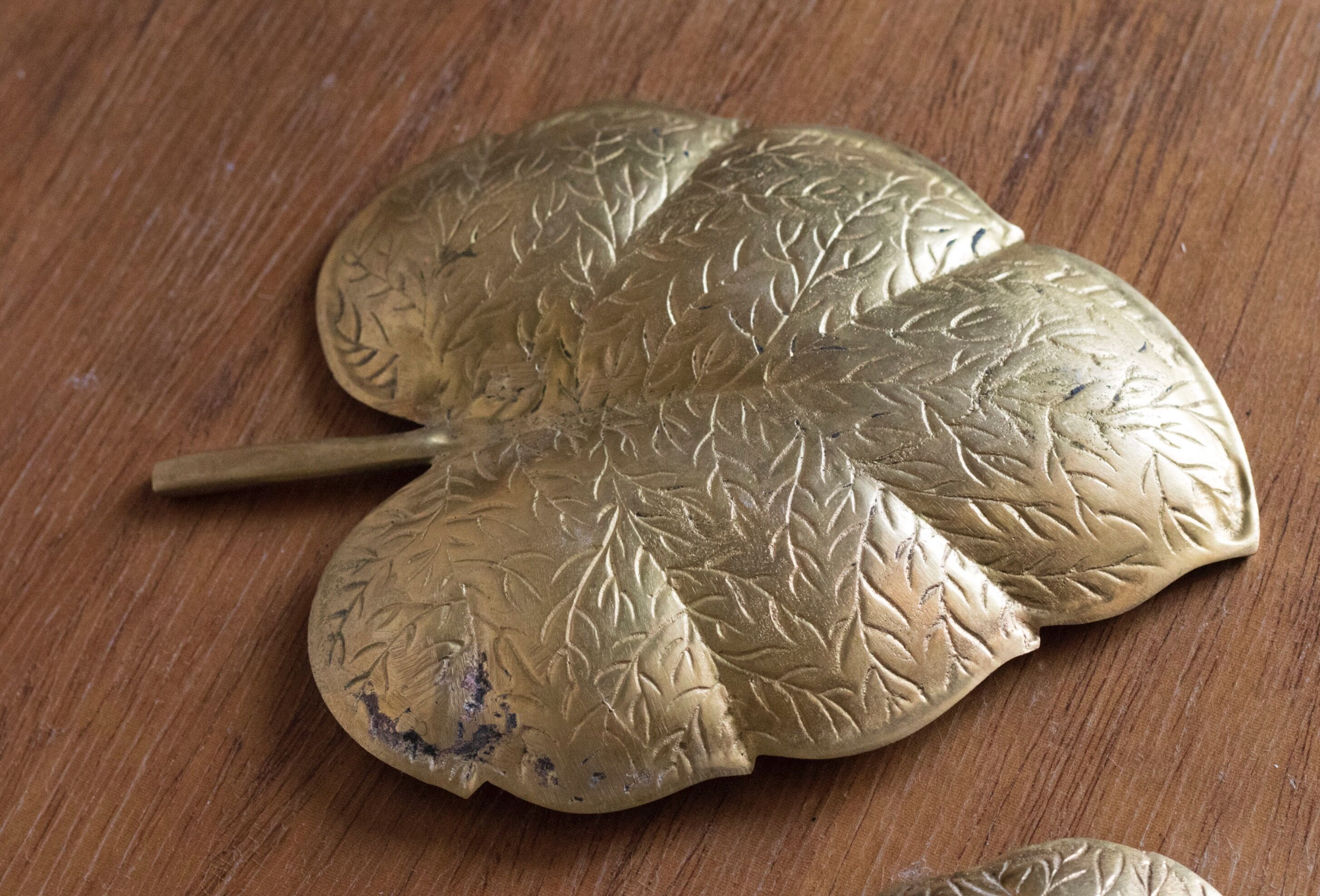 Empty old brass leaf bags