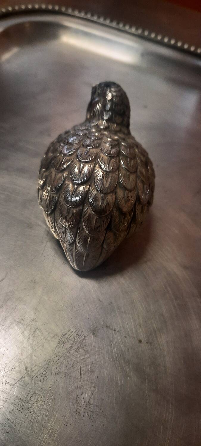 Silver metal sugar bowl