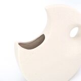 White ceramic foam Sgrafo vase by Peter Muller, 60s