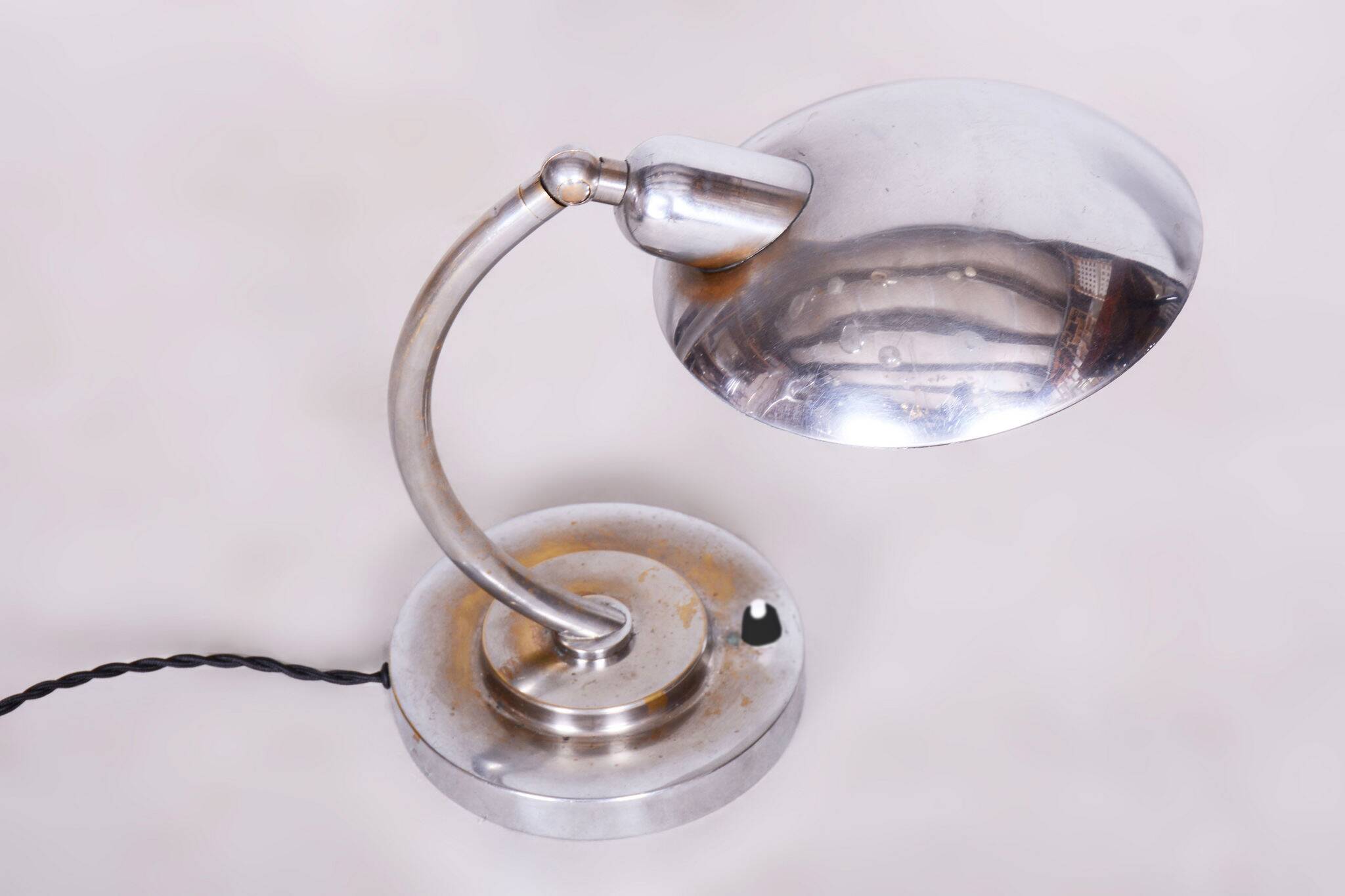 Restored Bauhaus Chrome Table Lamp, Franta Anyz, New Electrification, Czechia, 1920s