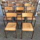 Set of 8 vintage industrial school chairs for communities mullca delagrave