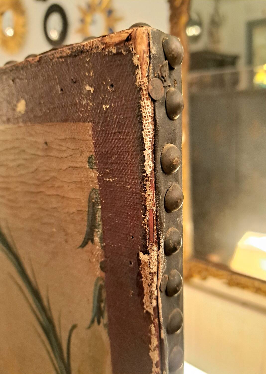 Louis XVI period screen, oil on canvas