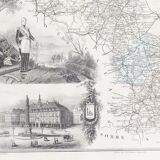Old map of France framed