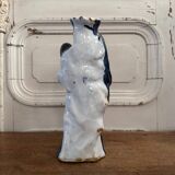 Virgin and Child, 18th century, blue background, ermine decoration