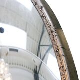 Mid Century Modern Style Large French Wall Mounted Round Convex Silver Mirror