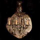 Lustre pampilles doré vintage