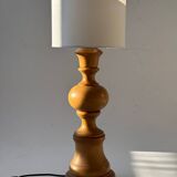 Turned wooden table lamp