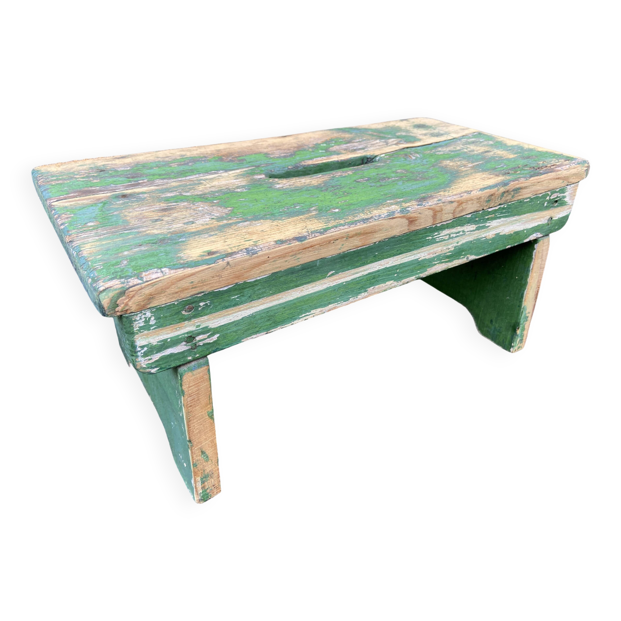 primitive footrest curved wood bistro bentwood farmhouse painted wood Shabby chic French vintage farme