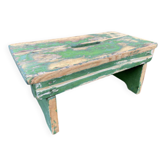 primitive footrest curved wood bistro bentwood farmhouse painted wood Shabby chic French vintage farme