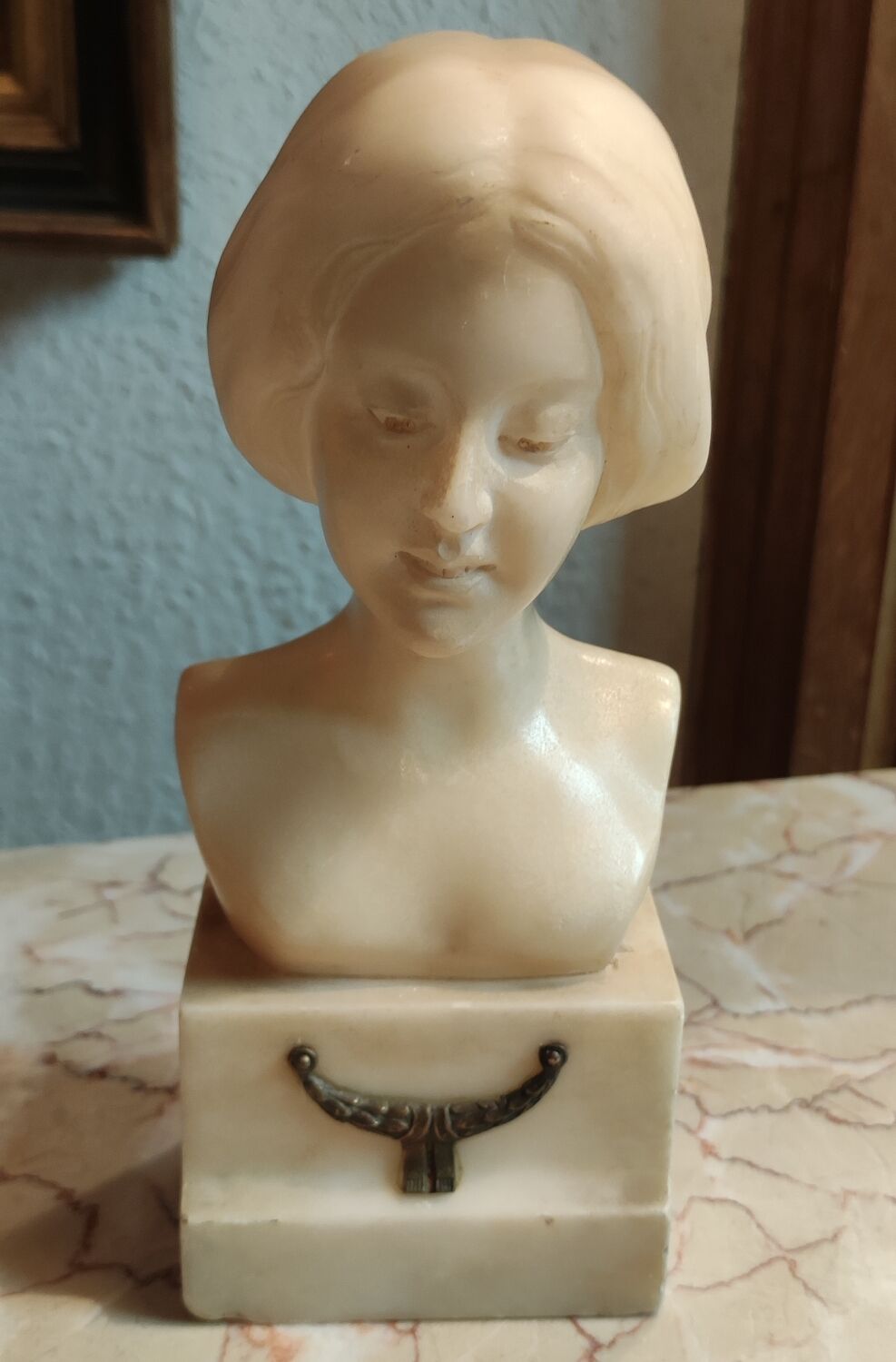 Bust of a woman in alabaster